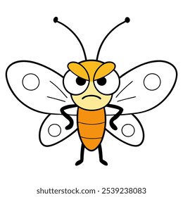 angry-butterfly vector art and illustration