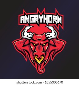 Angryhorn Esports Logo. Bull Logo. Esport Team Logo. Streamer Gaming Logo. Gaming Creator House Illustrator. Streamer Emblem. Aggressive Illustrator. Game Content Symbol.