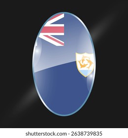 Anguila flags design vector illustration graphic of glossy buttons with identification pin vector illustration	