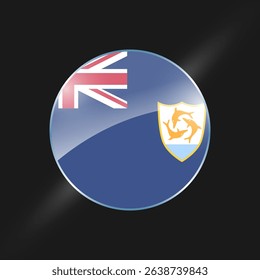 Anguila flags design vector illustration graphic of glossy buttons with identification pin vector illustration	