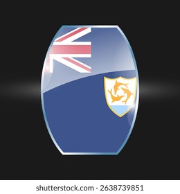 Anguila flags design vector illustration graphic of glossy buttons with identification pin vector illustration	