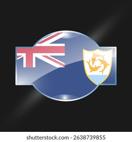 Anguila flags design vector illustration graphic of glossy buttons with identification pin vector illustration	