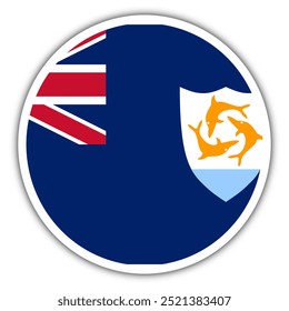 Anguilla Button Flag Vector Template Design Illustrator