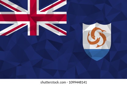 Anguilla flag. Abstract Polygon Geometric Shape Background. Vector illustration eps10.
