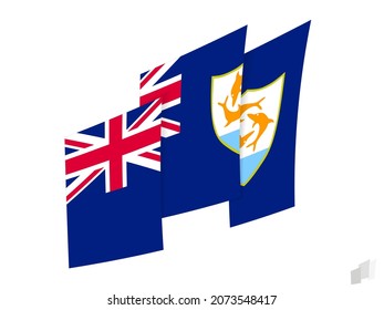 Anguilla flag in an abstract ripped design. Modern design of the Anguilla flag. Vector icon.