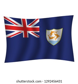Anguilla flag background with cloth texture. Anguilla Flag vector illustration eps10. - Vector