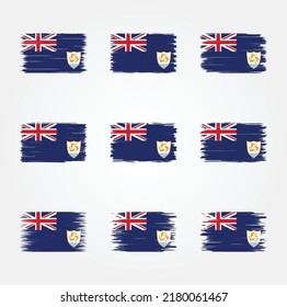 Anguilla Flag Brush Collection. National Flag