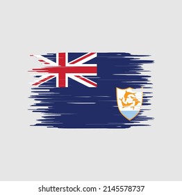 Anguilla Flag Brush Strokes. National Flag