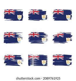 Pinzas de pincel de bandera de Anguila pintadas 