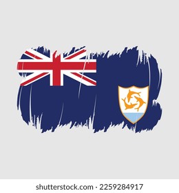 Anguilla Flag Brush Strokes Vector
