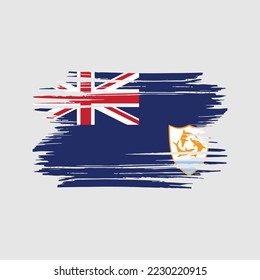 Anguilla Flag Brush Vector Illustration