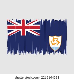 Anguilla Flag Brush Vector Illustration