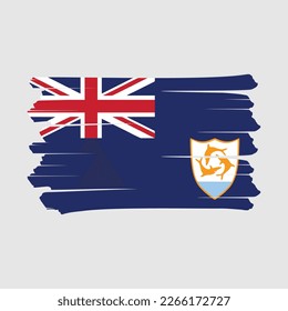 Anguilla Flag Brush Vector Illustration