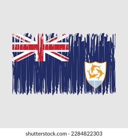 Anguilla Flag Brush Vector Illustration