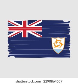 Anguilla Flag Pinselstrich Vektorgrafik