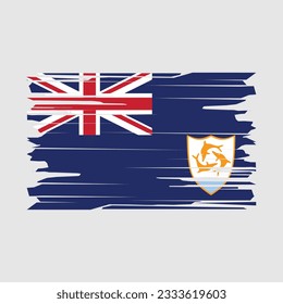 Anguilla Flag Pinselstrich Vektorgrafik