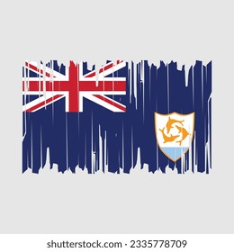 Anguilla Flag Pinselstrich Vektorgrafik