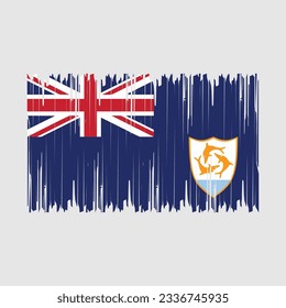 Anguilla Flag Brush Vector Illustration
