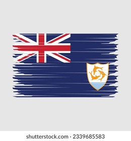 Anguilla Flag Pinselstrich Vektorgrafik