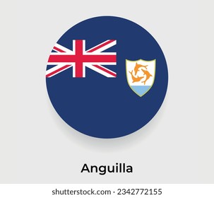 Anguilla Flag Blase Kreis um Form Symbol Vektorgrafik