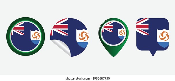 Bandera de Anguila. ilustración vectorial de símbolo de icono plano
