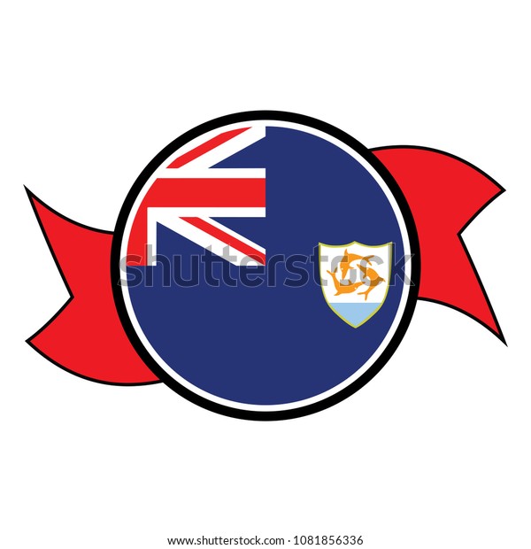 Anguilla Flag Glossy Round Button Icon Stock Vector Royalty Free