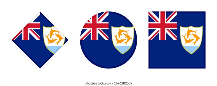 anguilla-Flag-Symbol-Set einzeln auf weißem Hintergrund