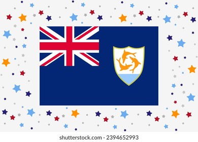 Anguilla Flag Independence Day Celebration With Stars