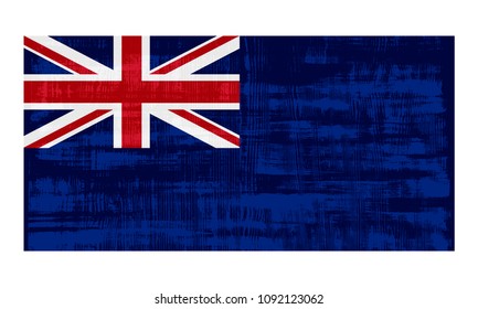 Anguilla flag isolated on white background. Vector illustration in grunge style.