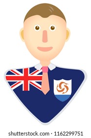 Anguilla flag man icon