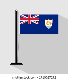 anguilla-Fahne auf poligem Hintergrund einzeln auf grauem Hintergrund