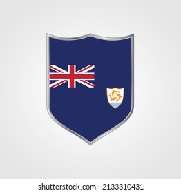 Anguilla Flag with Shield Frame