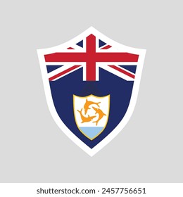 Anguilla Flag in Shield Shape