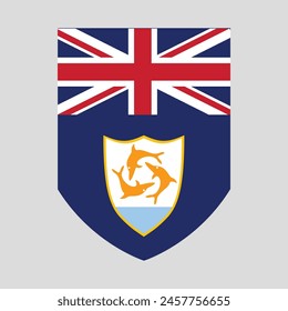 Anguilla Flag in Shield Shape