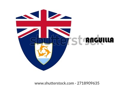 Anguilla flag in shield shape (badge)