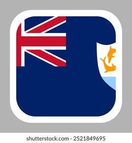 Anguilla Flag Vector Ilustración de stock Plantilla de diseño. Forma cuadrada redondeada.