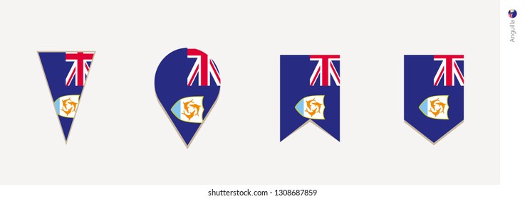 Anguilla flag in vertical design, vector illustration.