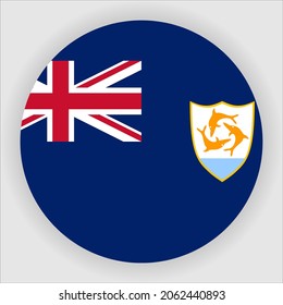 Icono de bandera de país plano redondeado de Anguila