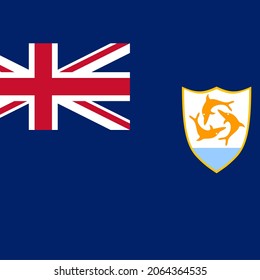 Anguilla Flat Square Country Flag Icon