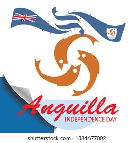 anguilla independence day logo design ilustrator vector