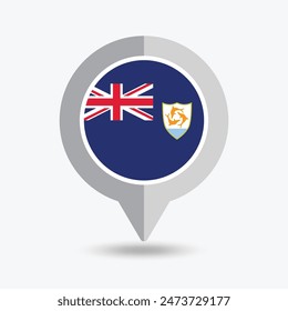 Anguilla Location Pin Icon Vector Illustration