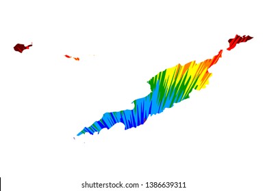 Anguilla - map is designed rainbow abstract colorful pattern, Anguilla island map made of color explosion,