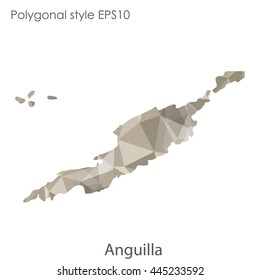 Anguilla map in geometric polygonal style.Abstract gems triangle,modern design background.Vector Illustration EPS10