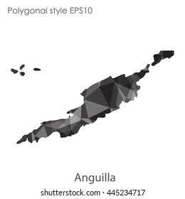 Anguilla map in geometric polygonal style.Abstract gems triangle,modern design background.Vector Illustration EPS10