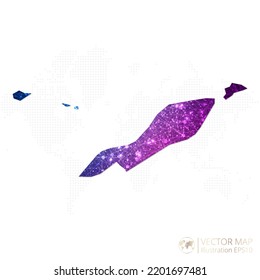 Anguilla map in geometric wireframe blue with purple polygonal style gradient graphic on white background. Vector Illustration Eps10.