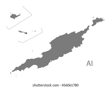 Anguilla Map grey