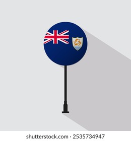 Anguilla National Circle Sign Flag Vector Illustration