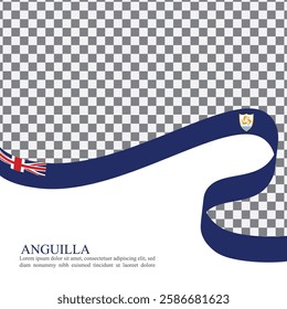 Anguilla national flag ribbon stock vector