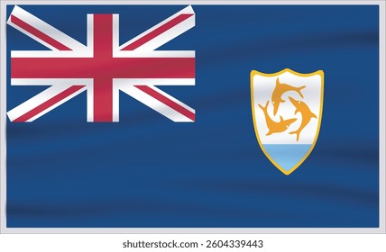 Anguilla official flag vector with standard size and proportion. National flag emblem with accurate size and colors.