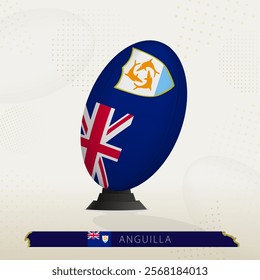 Anguilla Rugby Ball on Rugby Kicking Tees with Modern Design. Illustration perfect for sports, national pride, and rugby-related projects.